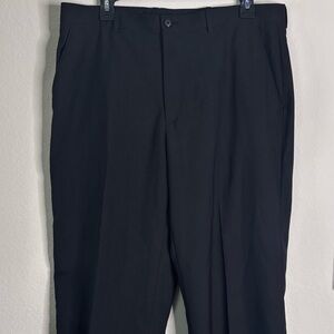 Perry Ellis Black Flat Front Pants Tailored Fit